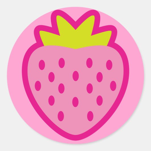 STICKER ROND STRAWBERRY (Devant)