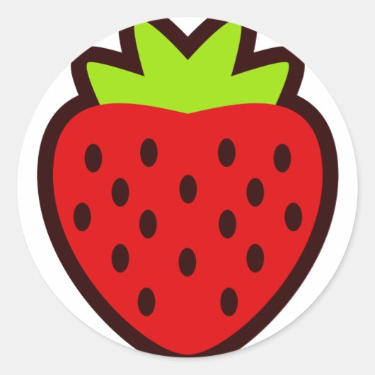 STICKER ROND STRAWBERRY (Devant)