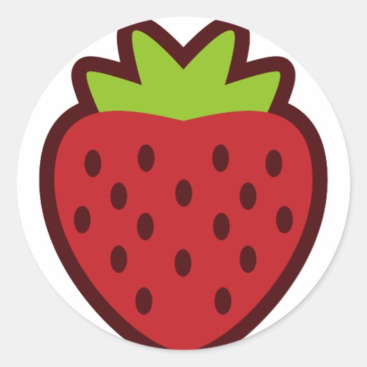 STICKER ROND STRAWBERRY (Devant)