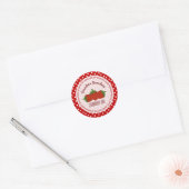 Sticker Rond Strawberry And Polka Dot Personalized Labels (Enveloppe)