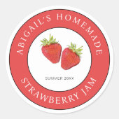 Sticker Rond Strawberry Jam Label  (Devant)
