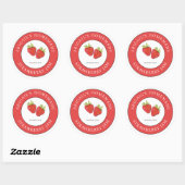 Sticker Rond Strawberry Jam Label  (Feuille)