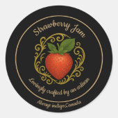 Sticker Rond Strawberry Morning – Gentle Artisan Label (Devant)
