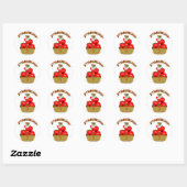 Sticker Rond Strawberry Time ! (Feuille)