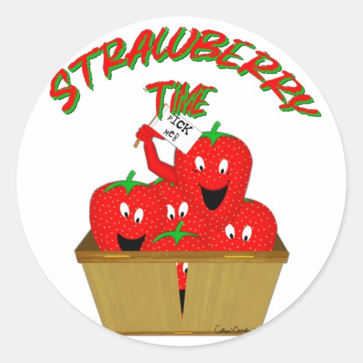 Sticker Rond Strawberry Time ! (Devant)