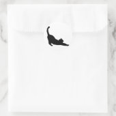 Sticker Rond Stretting Black Cat Silhouette (Sac)
