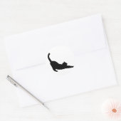 Sticker Rond Stretting Black Cat Silhouette (Enveloppe)