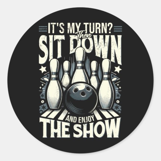 Sticker Rond Strike Pin Bowling (Devant)