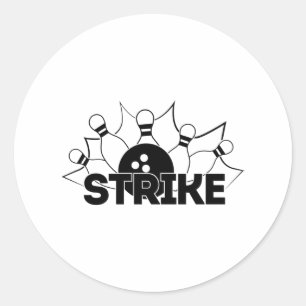 Sticker Rond Strike Sign Bowling Impression