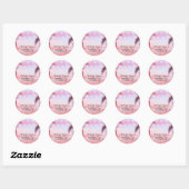Sticker Rond String Lights Palms Beach Sunset Purple Mariage (Feuille)