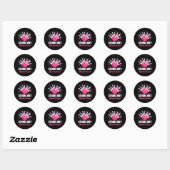 Sticker Rond Striout Bowling Ball Pins Cancer du sein Rose Ri (Feuille)