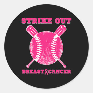 Sticker Rond Striout Breast Cancer Vendre Sensibilisation Pink
