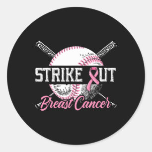 Sticker Rond Striout Cancer du Sein Baseball Cancer du Sein Aw