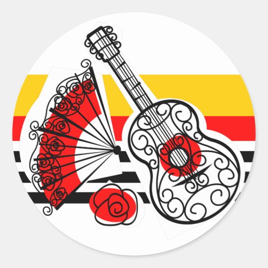 Sticker Rond Stripe classique des Souvenirs espagnols ronde (Devant)