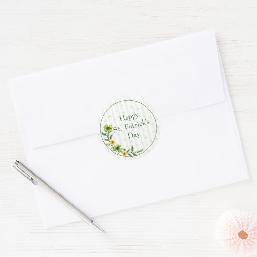 Sticker Rond Striped Clovers (Enveloppe)