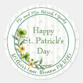 Sticker Rond Striped Clovers Envelope Seal (Devant)