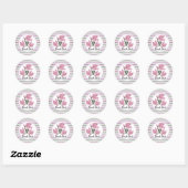Sticker Rond Striped délicat motif classique collant rond pap (Feuille)