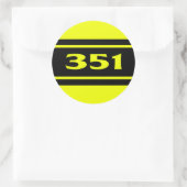 Sticker Rond Stripes de course noire jaune 351 Moteur (Sac)