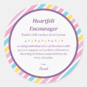 Sticker Rond Stripes Enseignant Mentor Appréciation Merci (Devant)