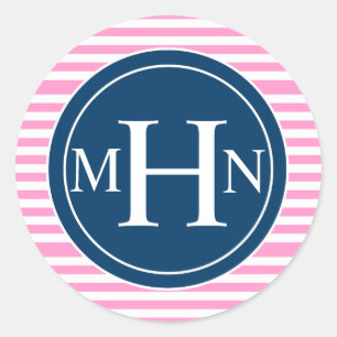 Sticker Rond Stripes & Monogrammes Monogram Shop