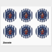 Sticker Rond Stripes Nautiques Boy Pirate (Feuille)