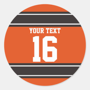 Sticker Rond Stripes sportives Brown et orange personnalisées