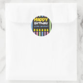Sticker Rond Stripey de petit frère de joyeux anniversaire (Sac)