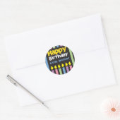 Sticker Rond Stripey de petit frère de joyeux anniversaire (Enveloppe)