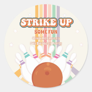 Sticker Rond Striup some Fun - Retro Bowling Anniversaire