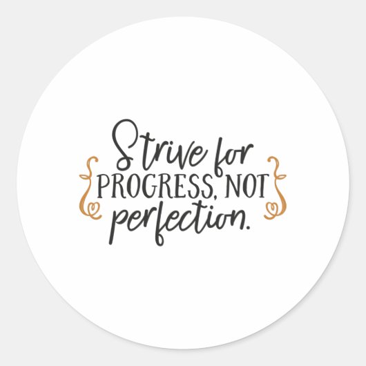 Sticker Rond Strive for progress (Devant)