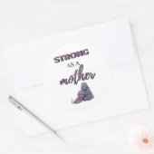 Sticker Rond Strong As A Mother black (Enveloppe)