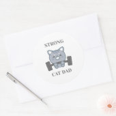 Sticker Rond Strong Cat Dad (Enveloppe)