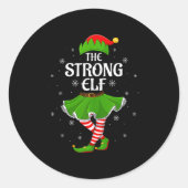 Sticker Rond Strong Elf Christmas Family Girls Women Elf Squad (Devant)