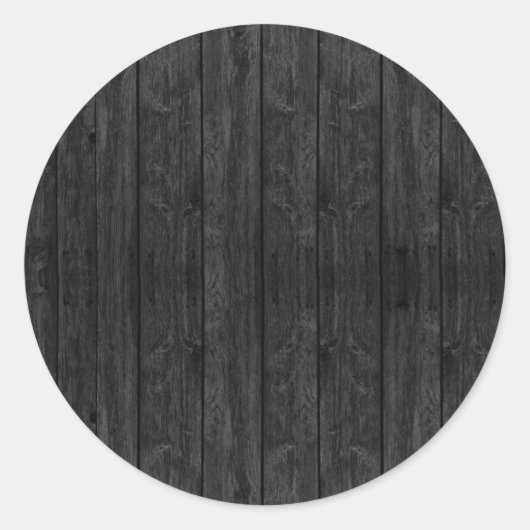 Sticker Rond Structure de texture murale en bois noir (Devant)