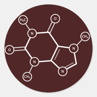 Sticker Rond Structure moléculaire C8H10N4O2