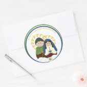 Sticker Rond Sts. Francisco et Jacinta Marto (Enveloppe)