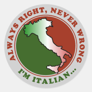 Sticker Rond Stubborn Italian Funny