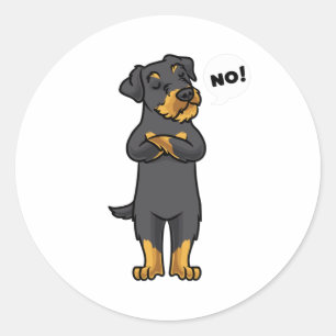 Sticker Rond Stubborn Jagdterrier Chien drôle