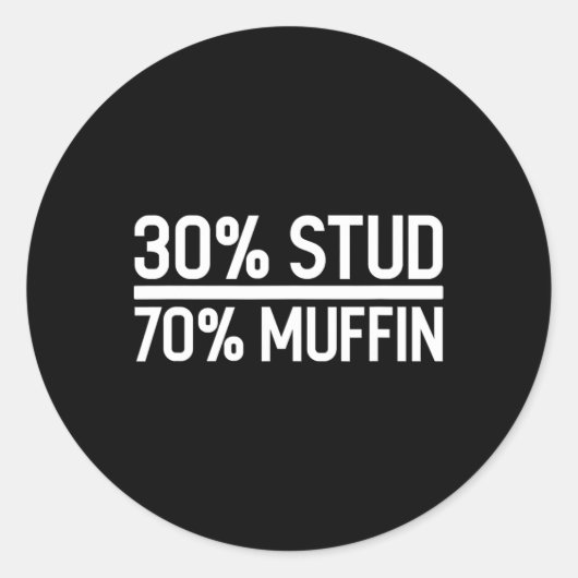 Sticker Rond Stud 70% Muffin Funny - Vente de Fêtes des pères (Devant)