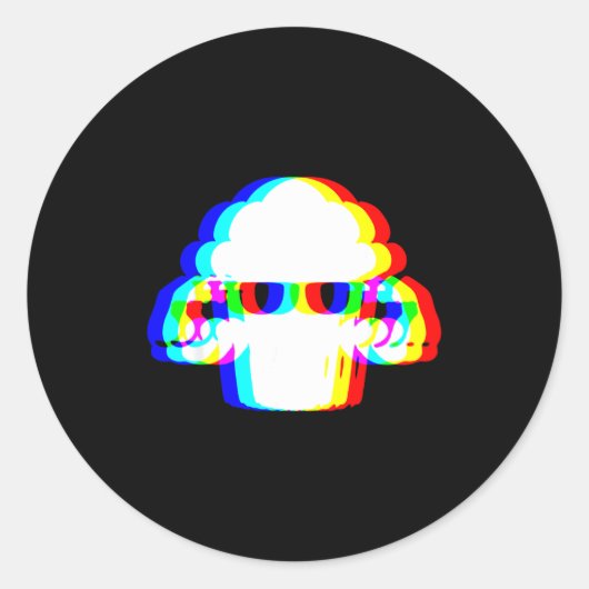 Sticker Rond Stud Muffin Funny Muffin Varwave Edm Cyber Glitch  (Devant)