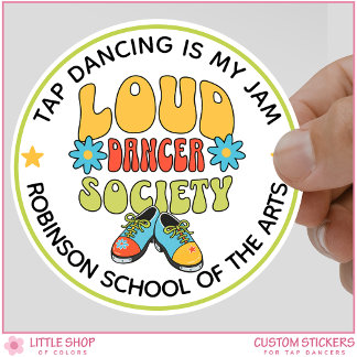Sticker Rond Studio de danse à claquettes personnalisable de st