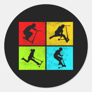 Sticker Rond Stunt Scooter Freestyle Scootering Rider