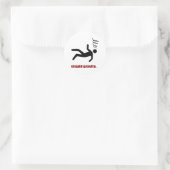 Sticker Rond Stupid Gravity - Cascadeur Drôle Fou du Volant (Sac)