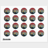 STICKER ROND STYLE ABSTRAIT HURLEMENT DE LOUP (Feuille)