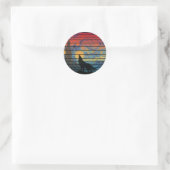 STICKER ROND STYLE ABSTRAIT HURLEMENT DE LOUP (Sac)