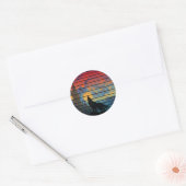 STICKER ROND STYLE ABSTRAIT HURLEMENT DE LOUP (Enveloppe)