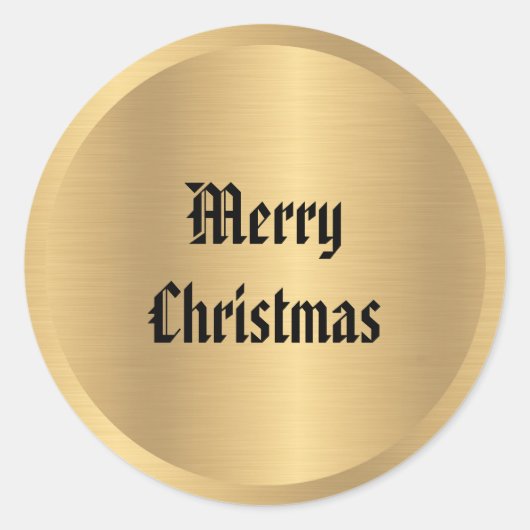 Sticker Rond Style ancien personnalisé Joyeux texte de Noël Vin (Devant)