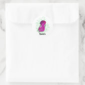 Sticker Rond style aquarelle méduse rose (Sac)