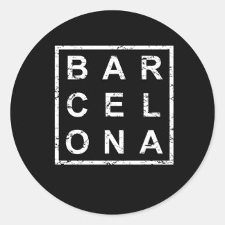 Sticker Rond Style Barcelone Espagne