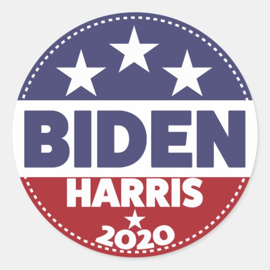 Sticker Rond Style Biden Harris 2020 Bouton (Devant)